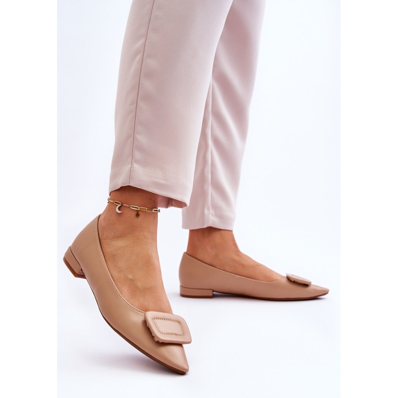 WS1 Klasické baleríny s béžovým zdobením Rivea 2