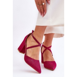 WS1 Módní třpytivé lodičky na podpatku fuchsiové galaxie růžový 1