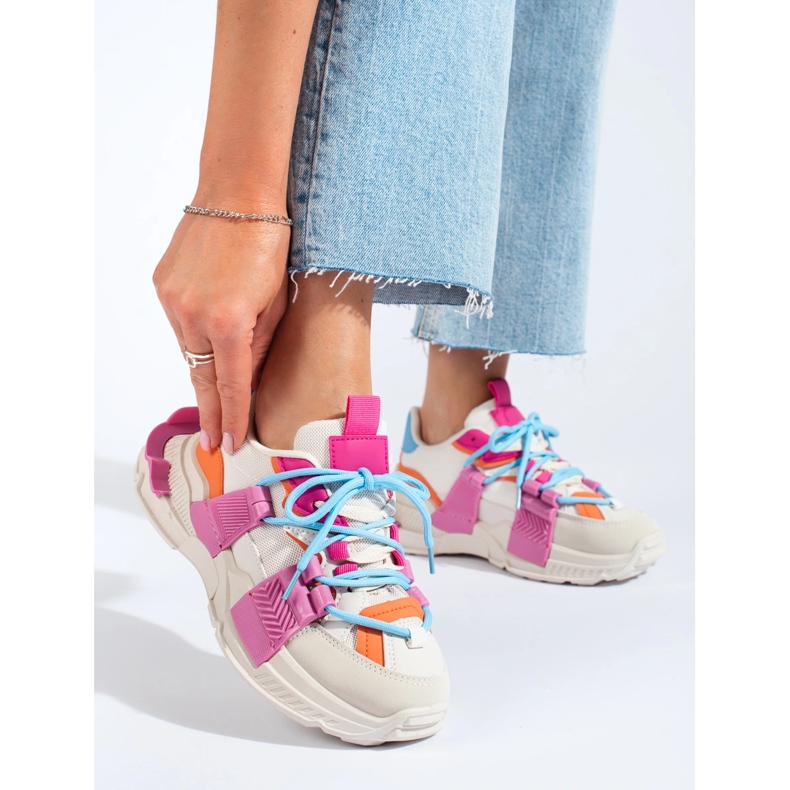 Dámské pestrobarevné tenisky na silné podrážce Shelovet bílý 1